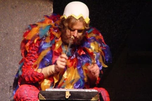 Jordan Eldredge as Papageno in SFSU's 2005 Magic Flute - Photo credit Isaac Benelli
